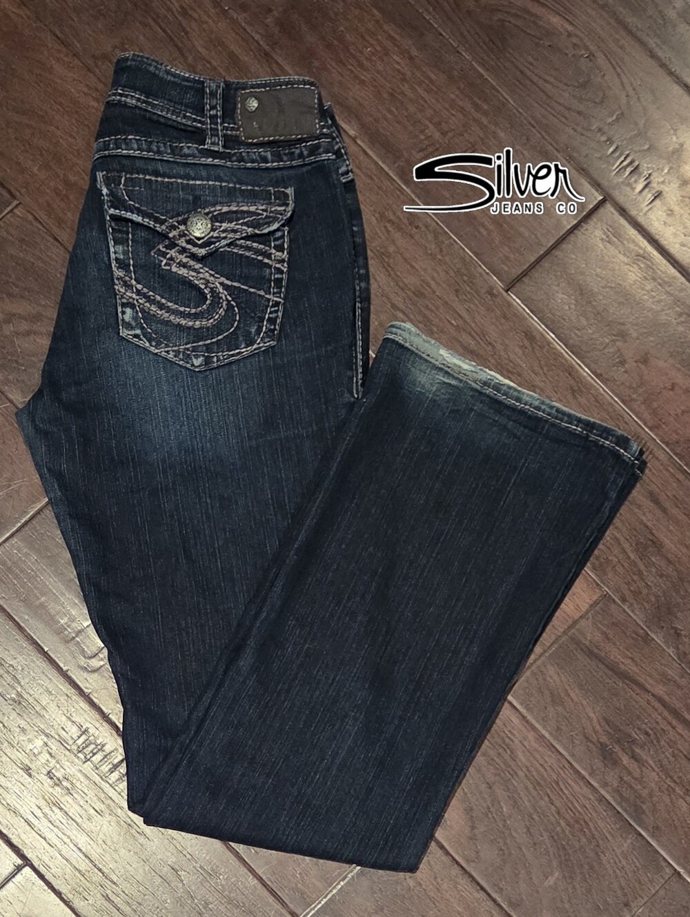 Silver Jeans Suki Women’s Dark Blue Bootcut Jeans Sz 31W 34L